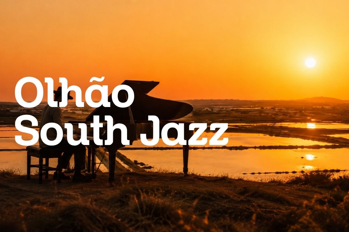 Piano à queue au coucher du soleil face à la Ria Formosa pour l’Olhão South Jazz
